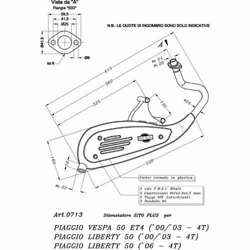 Silencioso Leovince Sitoplus Piaggio Liberty 50 4T - Imagen 2