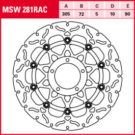 Disco de freno TRW MSW 281 RAC