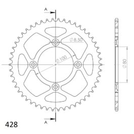 Corona Supersprox Aluminio Honda 428 x 50
