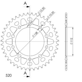 Corona Supersprox Aluminio Honda 520 x 43