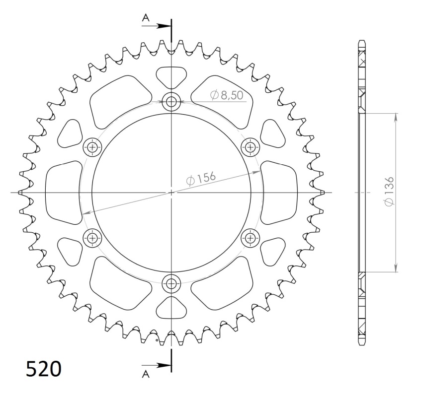 Corona Supersprox Aluminio Husqvarna 520 x 50 - Imagen 2