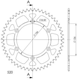 Corona Supersprox Aluminio Roja 51 D