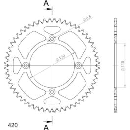 Corona Supersprox Aluminio Roja 56 D