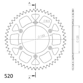 Corona Supersprox Aluminio Roja 52 D