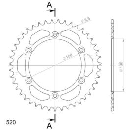Corona Supersprox Aluminio Yamaha 520 x 42
