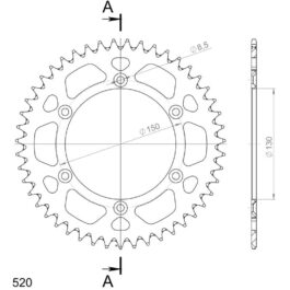 Corona Supersprox Aluminio Yamaha 520 x 47