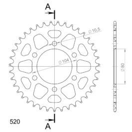 Corona Supersprox Aluminio Kawasaki 520 x 39