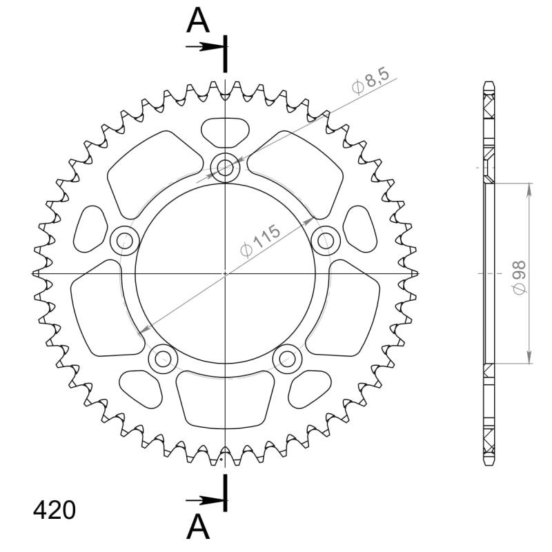 Corona Supersprox Aluminio KTM 420 x 50 - Imagen 2