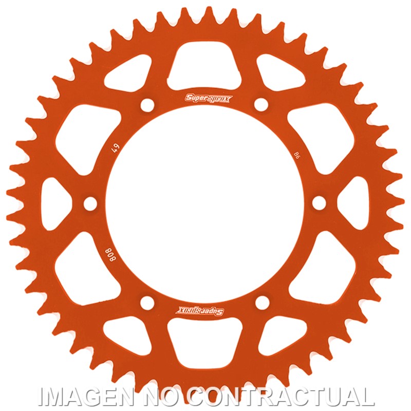 Corona Supersprox Aluminio Naranja 49 D