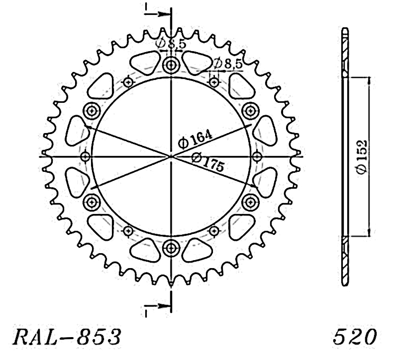 Corona Supersprox Aluminio Yamaha 520 x 51 - Imagen 2