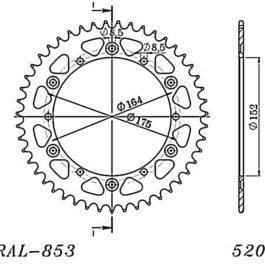 Corona Supersprox Aluminio Yamaha 520 x 52