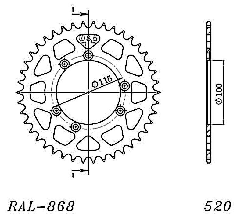 Corona Supersprox Aluminio Gas Gas 520 x 44