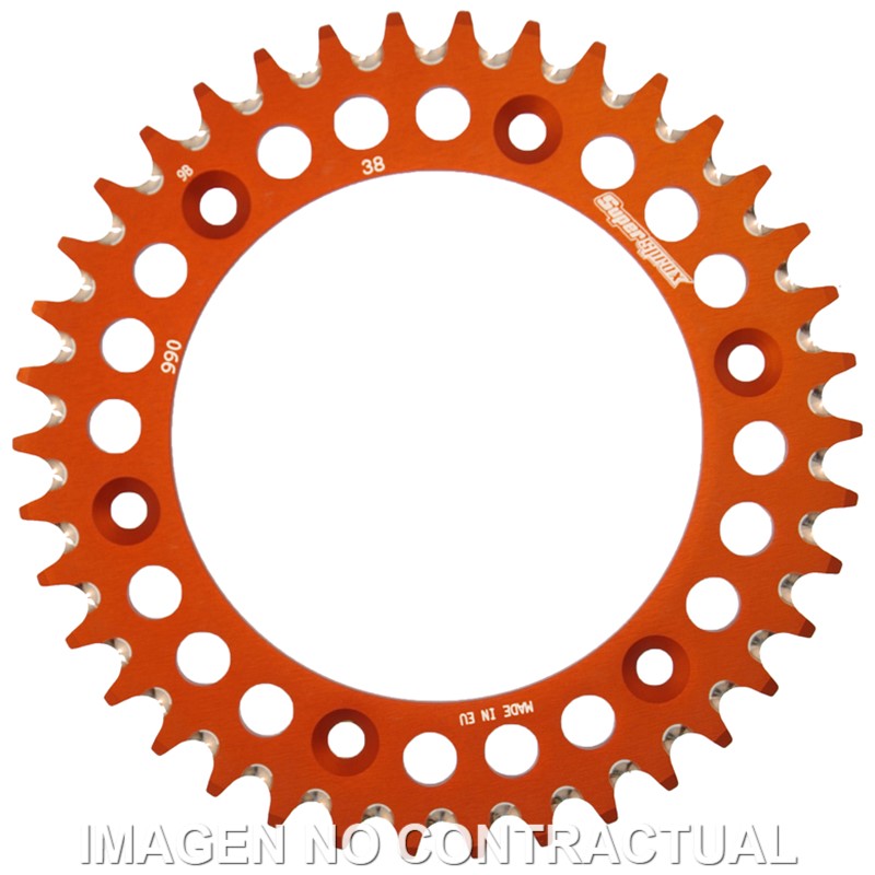 Corona Supersprox Aluminio Naranja 38 D
