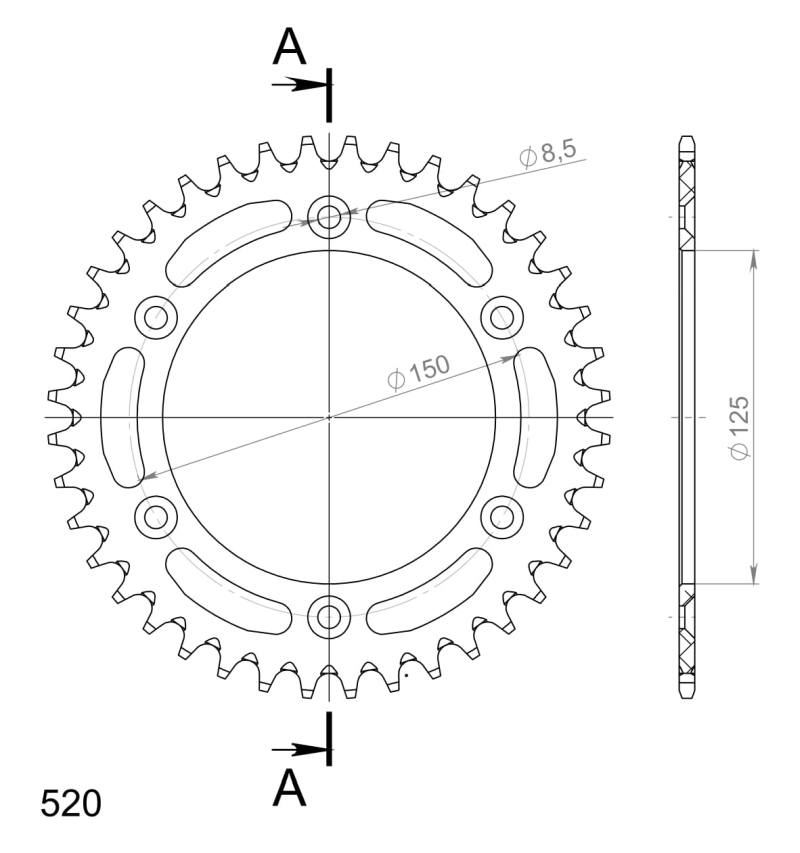 Corona Supersprox Aluminio KTM 520 x 40 - Imagen 2