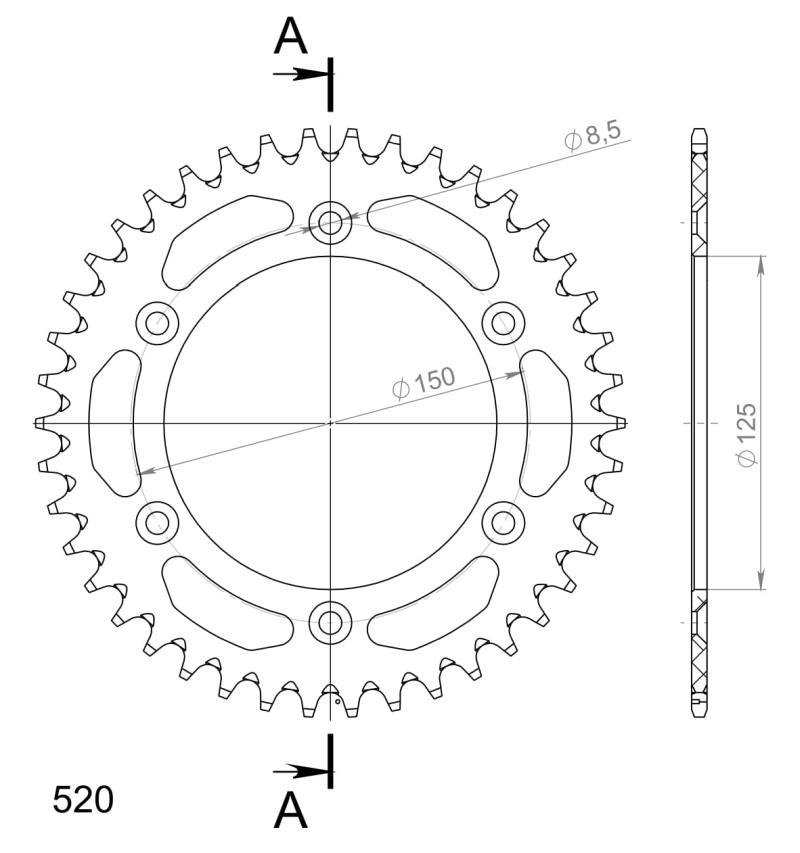 Corona Supersprox Aluminio KTM 520 x 42 - Imagen 2