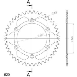 Corona Supersprox Aluminio Naranja 44 D