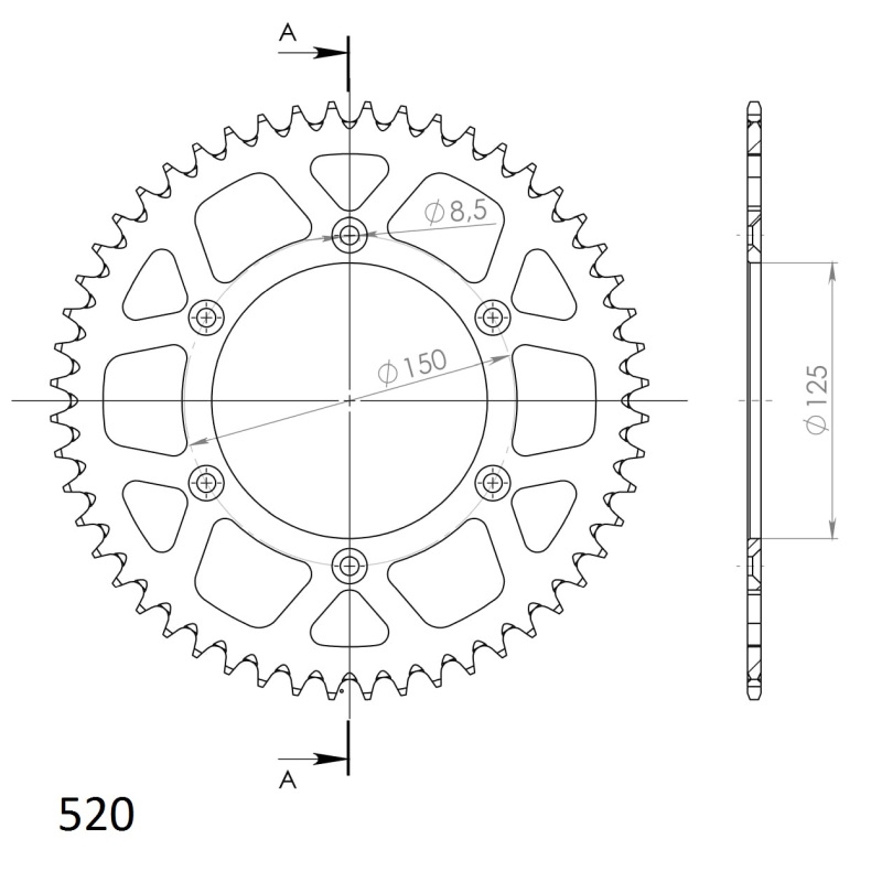 Corona Supersprox Aluminio KTM 520 x 52 - Imagen 2