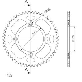 Corona Supersprox Aluminio Yamaha 428 x 52