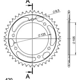 Corona Supersprox Acero Derbi Yamaha 420 x 44