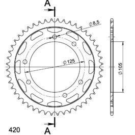 Corona Supersprox acero Derbi – Yamaha 420 x 48