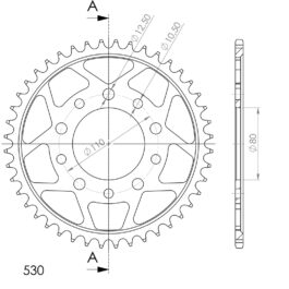 Corona Supersprox acero Triumph 530 x 43