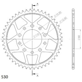 Corona Supersprox acero Triumph 530 x 48
