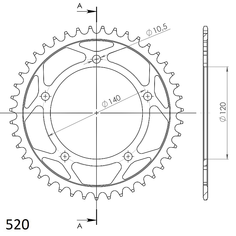 Corona Supersprox Acero Triumph 520 X 43 - Imagen 2