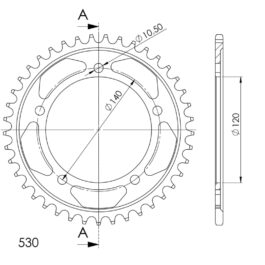 Corona Supersprox acero Suzuki – Triumph 530 x 41