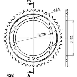 Corona Supersprox acero Yamaha 428 x 47