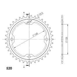 Corona Supersprox acero Yamaha 520 x 38