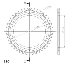 Corona Supersprox acero Triumph 530 x 43