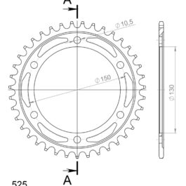 Corona Supersprox acero Yamaha 525 x 39