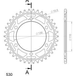 Corona Supersprox acero Yamaha 530 x 38