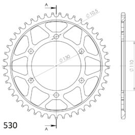 Corona Supersprox acero Suzuki – Yamaha 530 x 45