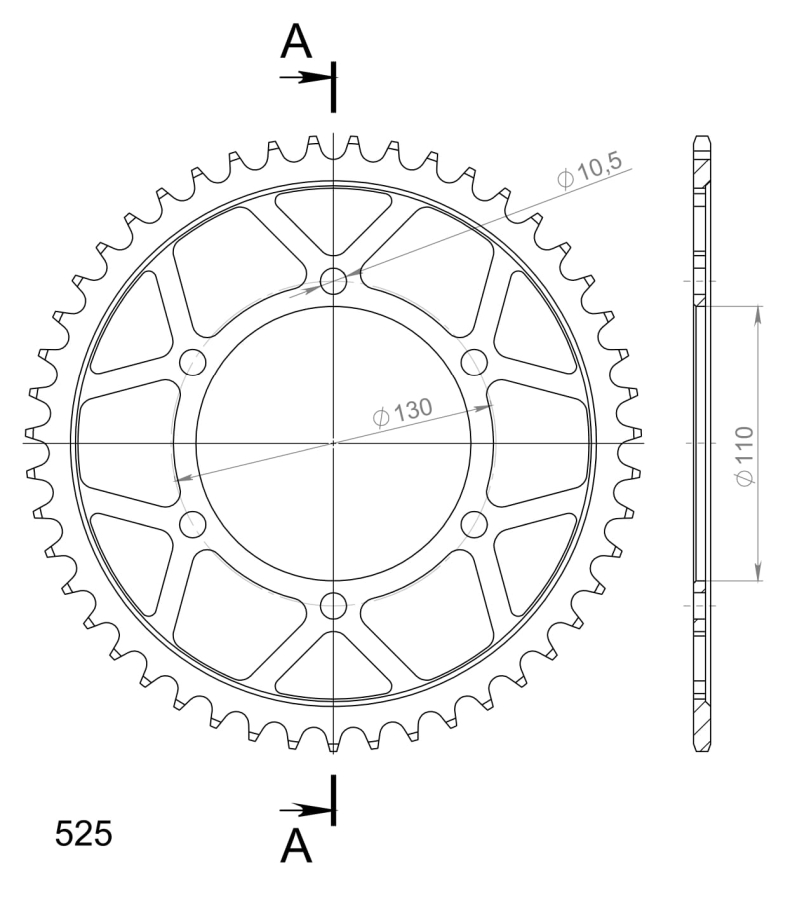 CORONA SUPERSPROX ACERO SUZUKI 520 X 50 - Imagen 2