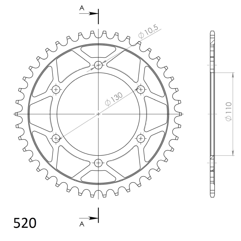 Corona Supersprox acero Triumph 520 x 42 - Imagen 2
