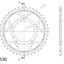 Corona Supersprox acero Kawasaki 530 x 41