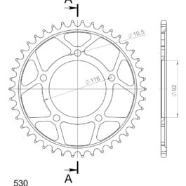 Corona Supersprox acero Kawasaki 530 x 42