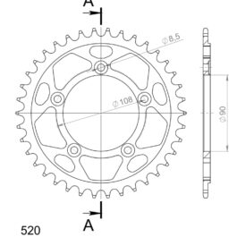 Corona Supersprox acero Ducati 520 x 38