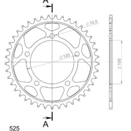 Corona Supersprox Acero Aprilia 525 x 41