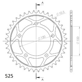 Corona Supersprox acero Aprilia 525 x 40