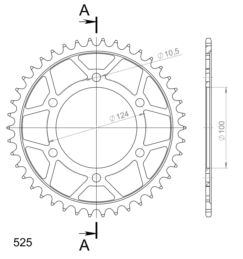 Corona Supersprox acero Ducati 525 x 42 - Imagen 2