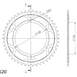 Corona Supersprox acero Derbi 520 x 46