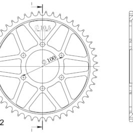 Corona Supersprox acero Suzuki 532 x 48