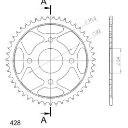 Corona Supersprox acero Yamaha 428 x 45