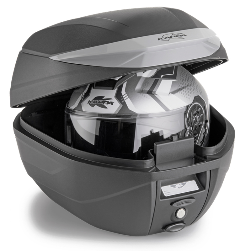 MALETA KAPPA ML 30 LTS K30 NEGRO BASE/N C/EMBELL CENTRAL PLATA Monolock - Imagen 2