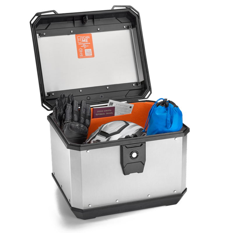 MALETA KAPPA ML 50LTS K´METROBOX ALUMINIO NATURAL Monolock - Imagen 3