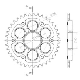 Corona Supersprox Stealth Negra Ducati 525 x 39