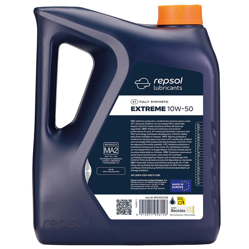 Garrafa Repsol Extreme 4T 10W-50 4L - Imagen 2
